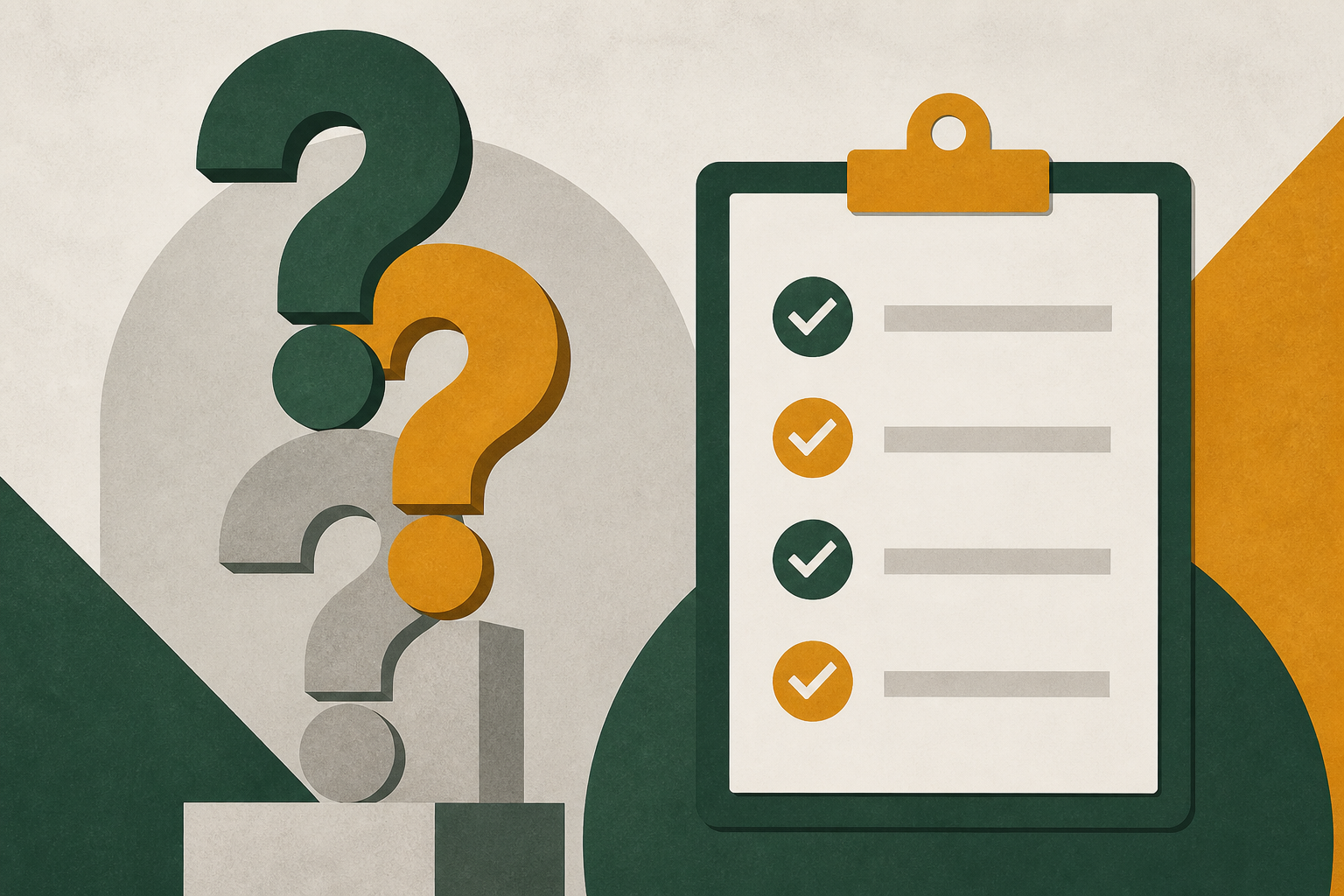 Graphic illustration representing questions and answers